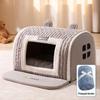 Houndstooth Dog Bed for Large Dogs & Cats - Autumn/Winter Deep Sleep Bed