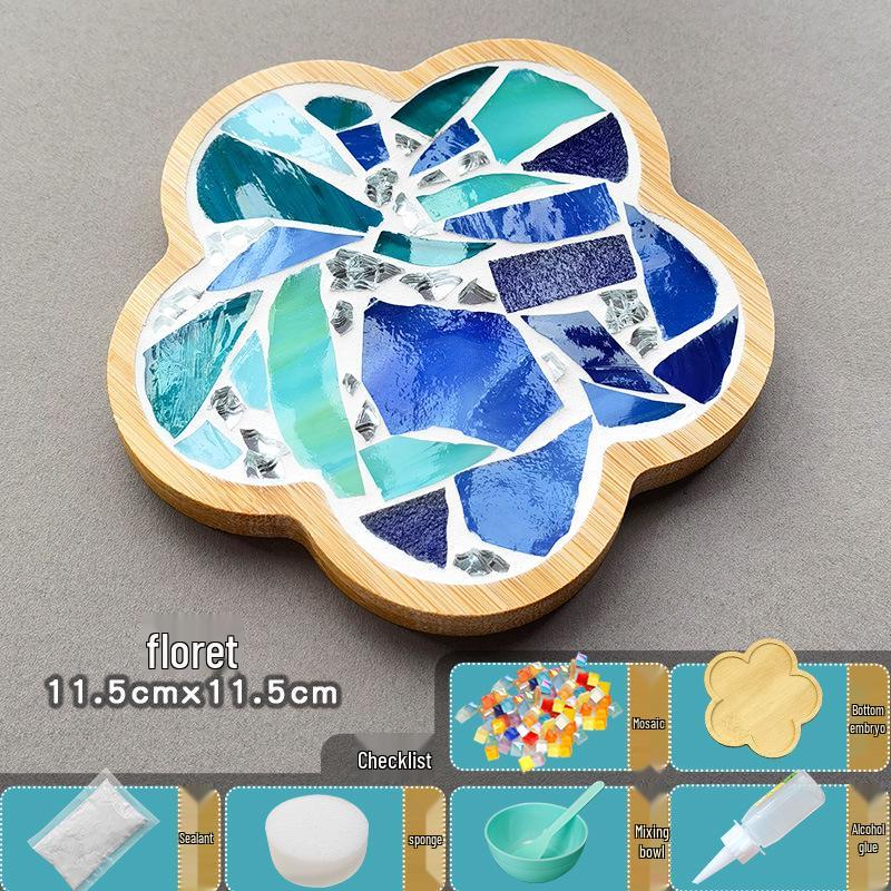 Handmade Glass Mosaic Cup Mat Pixel Puzzle DIY Kit - Educational Toy