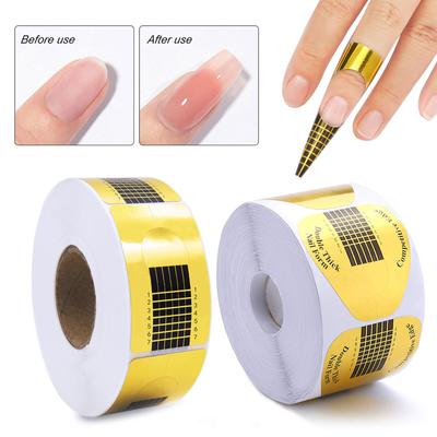 Nail Art 500 Τεμ. Χάρτινη Βάση Ορθογώνια Πεταλοειδής Φωτοθεραπεία Νύχι Κρύσταλλο Νυχιού Επέκταση Νυχιών Χρυσή Βάση Δακτύλου Για Σαλόνια Νυχιών