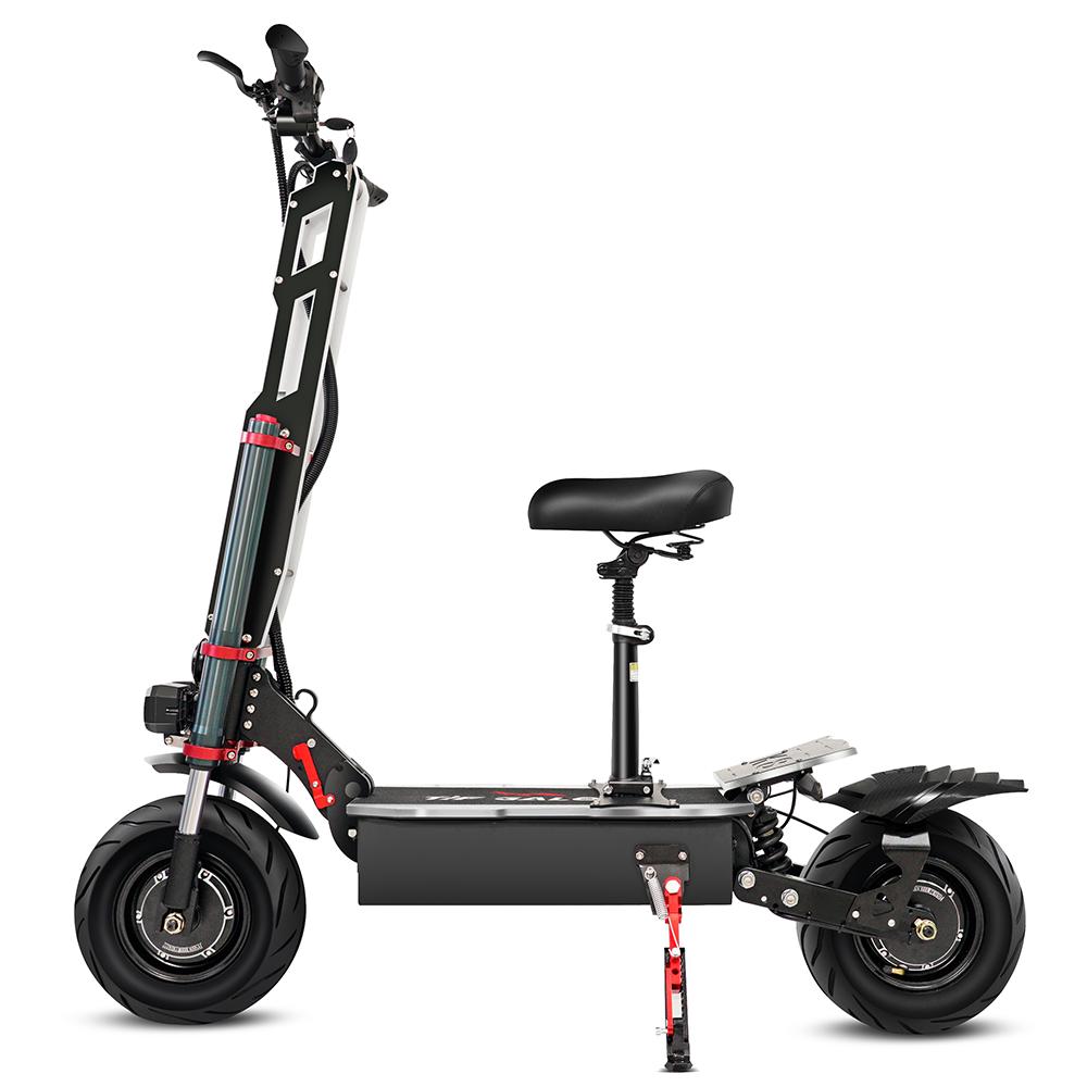 TIFGALOP K8 Czarny 6000W Podwójny Napęd Bateria 60V38AH 12 calowe Opony Szosowe Trzy Amortyzatory Hydrauliczne Hulajnoga Elektryczna