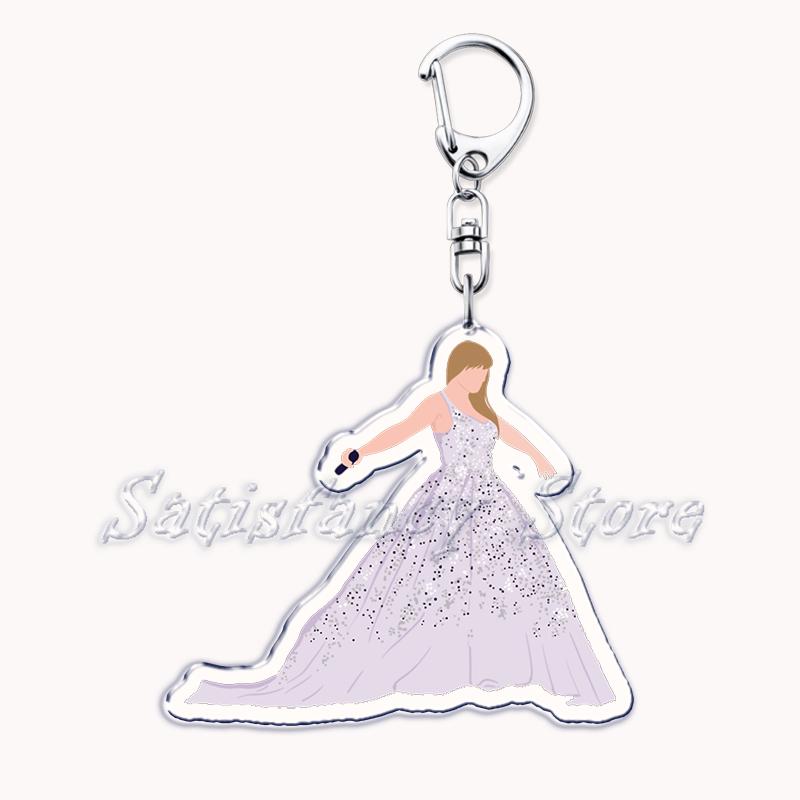 Popular American Singer Acrylic Keychain for Accessories Bag Pendant Key Chain Ring Keychains Jewelry Creative Fans Gifts