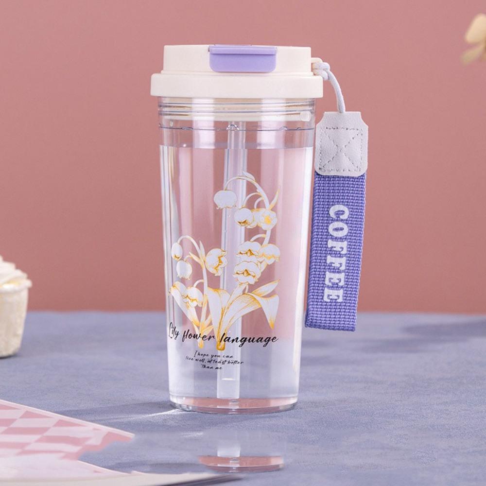 

Double Drinking Plastic Water Bottle Large Capacity Girls Drinking Bottle Office фіолетовий