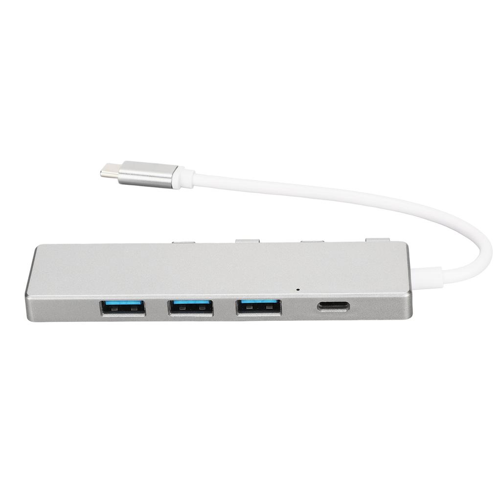 USB C zu USB Hub High Speed 1xUSB3.0 Port 3xUSB2.0 Ports 1xUSB C Stromanschluss USB C Hub Multiport Adapter Silber