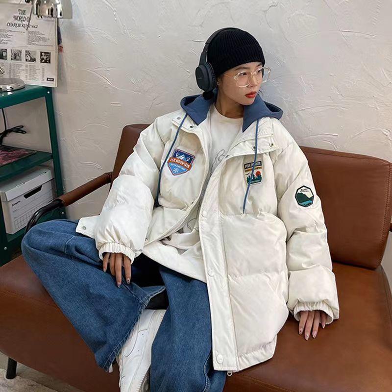 Women's Hong Kong Style Winter Couples Models Bread Clothing Cotton Jacket Plus Size Cotton Coat