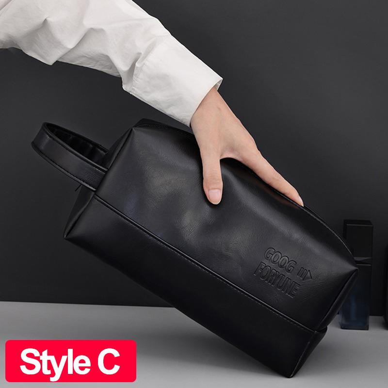 Waterdichte PU Leer Mannen Zakelijke Reizen Toiletartikelen Tas Scheer Cosmetische Organizer Pouch