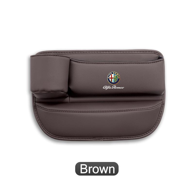 Car Stickers For Alfa Romeo Car Seat Gap Organizer Storage Box Leather Side Storage Pocket Wallet Keys Card Cup Holder For Alfa