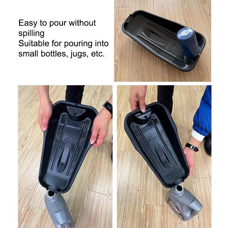 2.5L Oil Drain Pan for Cars Motorcycles Durable PP No Warping for Oil Change and Fluid Collection