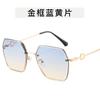Fashion Trendy Sunglasses Women Rimless Cut Edge Polygon Shape Sun glasses for Women UV400 Protection Outdoor Sunglasses