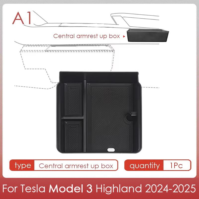 For Tesla Model 3 Highland 2025 Storage Box Model 3 2024 Highland Center Console Armrest Storage Box Stowing Tidying Accessories