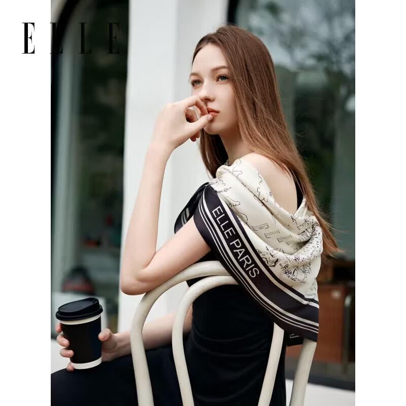 ELLE Paris Hand-painted Mulberry Silk Scarf