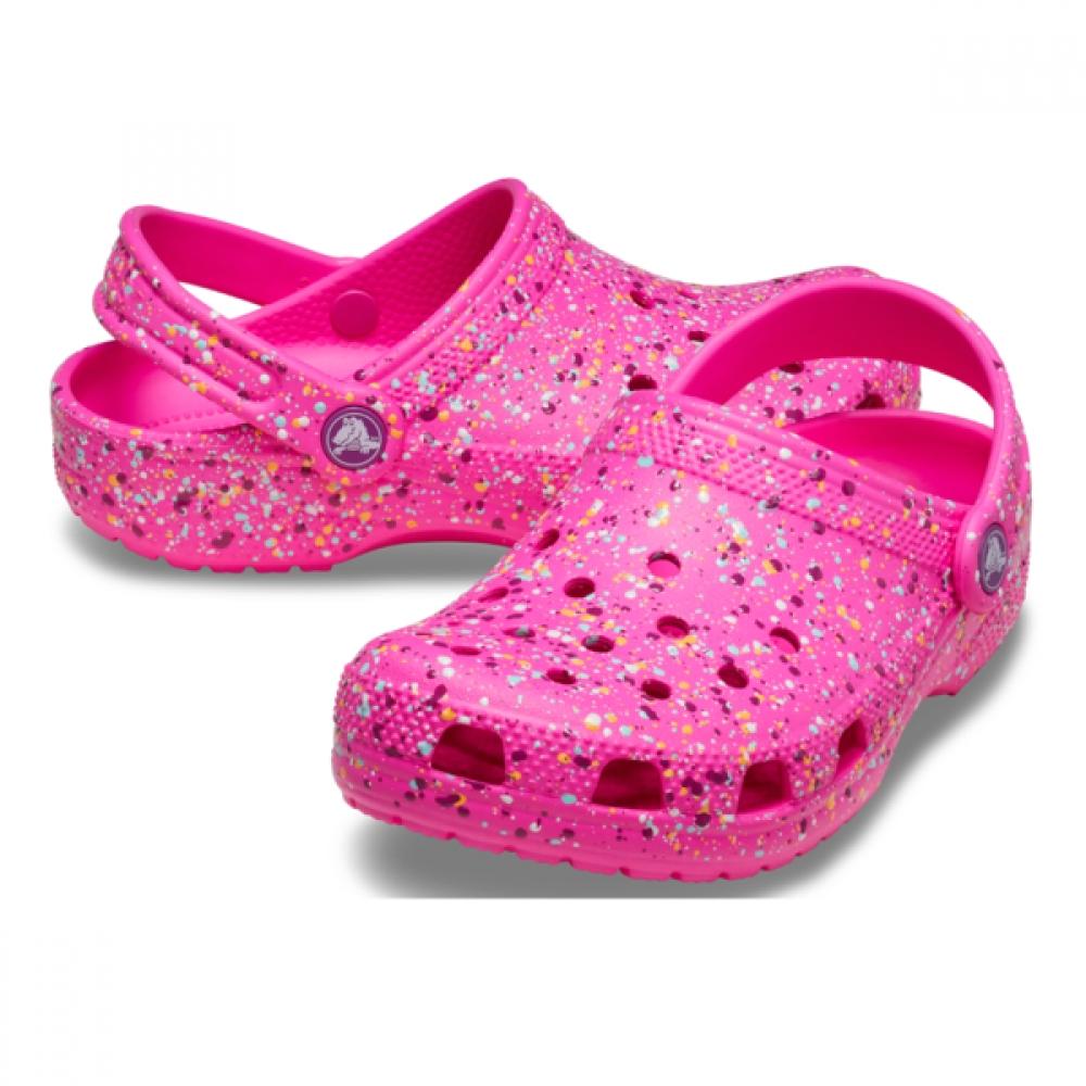 

Crocs Kids Classic Print Splatter Clog Toddler 211169 6tx Crocs Sandals Slippers Zibbitz Pink C10(165)