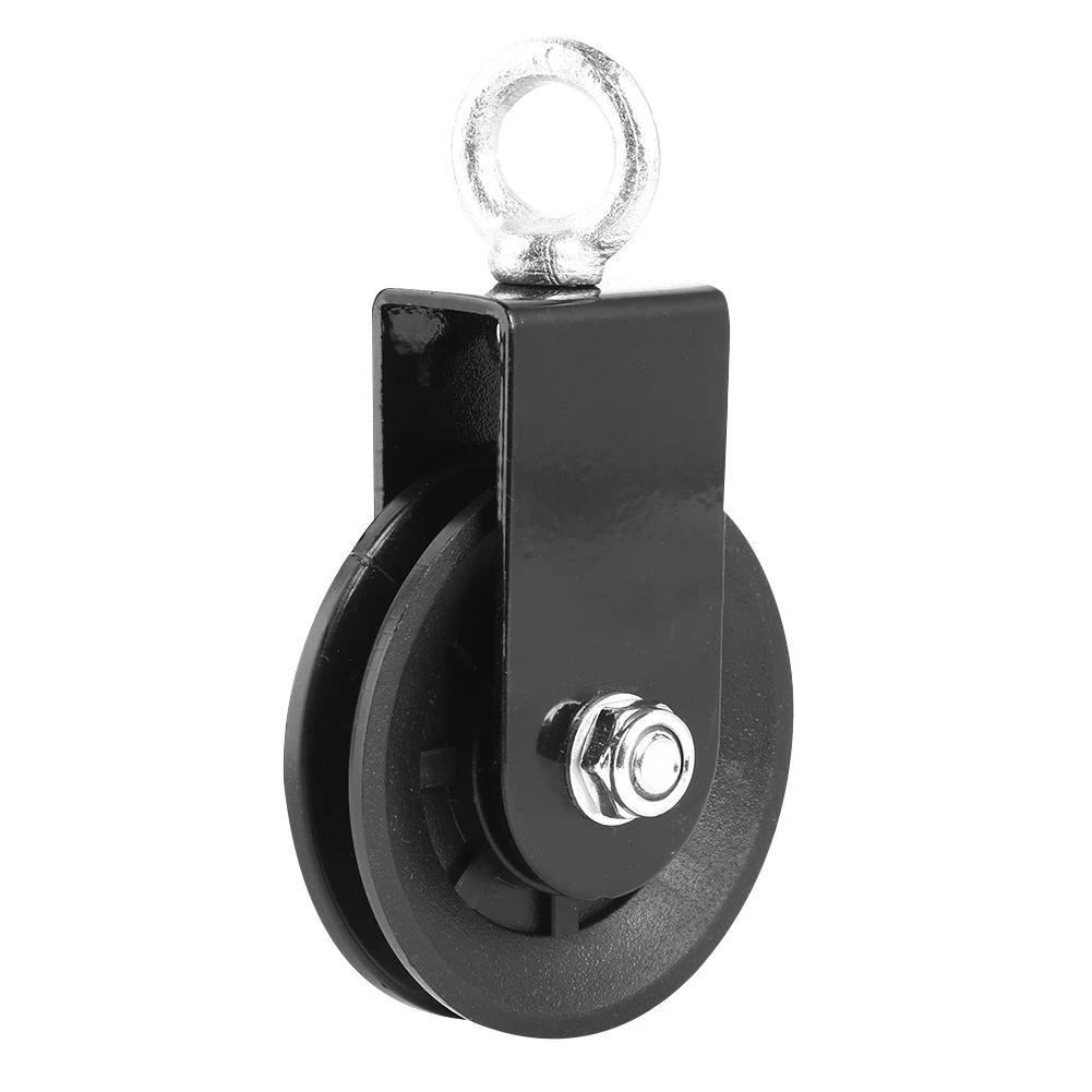 360 Degree Rotation Silent Nylon Gym Cable Pulley with Hanging Straps and Carabiner LAT Pulley System DIY Attachment Accessories
