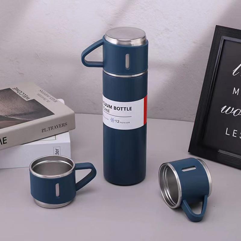 500ml Vacuum Insulated Cup Business Creative Straight Cup Portable Outdoor Sports Large-capacity Portable Cup Set