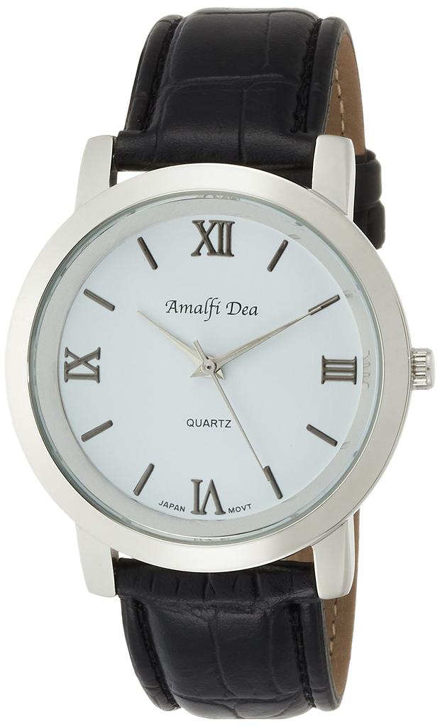 [Arias] Analogue Wristwatch, Leather Band, Waterproof, Men's, White, A31M13, Men's, Black