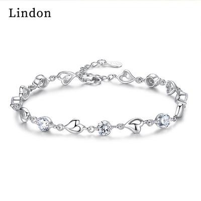 Lindon Zircon Bracelet Jewelry Geometric Bead Chain Link Bracelets Fashion Fine Wedding Gift for Girlfriend Women