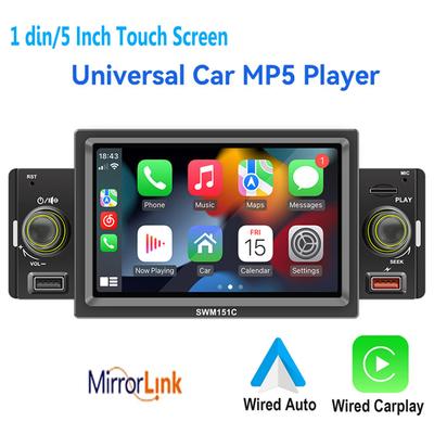 5 Inch Car Radio 1 Din CarPlay Android Auto Multimedia Player Bluetooth MirrorLink FM Receiver For Volkswagen Nissan Toyota