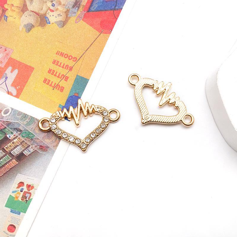 Wisiorek w kształcie serca z 15-punktowym diamentem i kolczyki na Walentynki - Ręcznie robione akcesoria do biżuterii DIY w kształcie serca z kroplą oleju