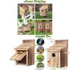 Wooden Birdhouse Outdoor Hanging Bird Cage With Perch For Garden Birds