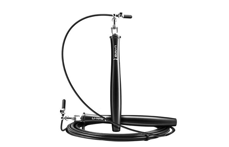 Li Ning Fitness Training Non Countable Jump Ropes Adults Aluminum Alloy Controller PVC Steel Cables 3m Black LBDM770