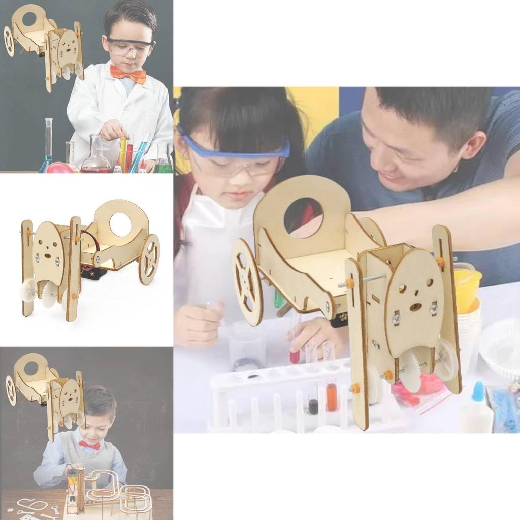 Wooden Diy Robot Pull Car Creative Science Experiment Toy For Grade 5 Students Steam Education