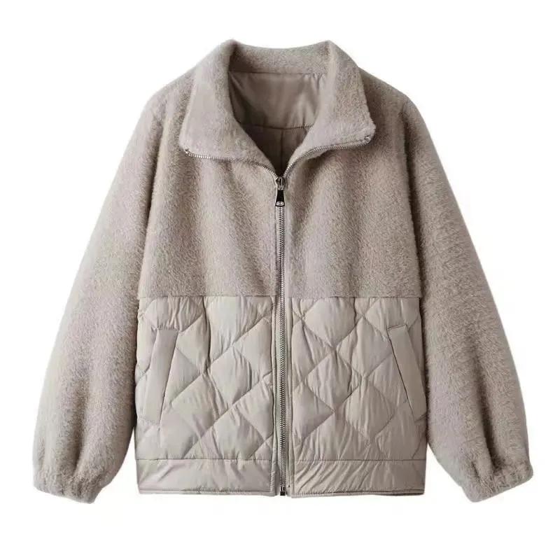 Herbst- und Wintermode Kurze Steppjacke Jacke Damen Kleiner Duft Locker und Dünn Allround-Steppjacke