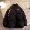 Herren Winter Dicke Stehkragen Daunen-Baumwolljacke - Warm, Kälteschutz, Mantel mit Buchstaben-Design