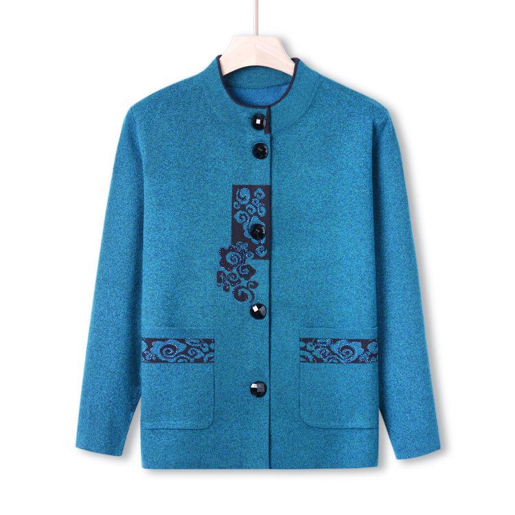 

Вязаный свитер для среднего и пожилого возраста, новый осенний кардиган, куртка, свитер для 50-летней 60-летней мамы, одежда для пожилой женщины 4XL