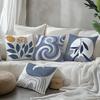 45x45cm Grey Blue Abstract Painting Pillowcase Decor Sofa Pillow Cover for Outdoor Bedroom Home Decor Sofa Living Room Bedroom