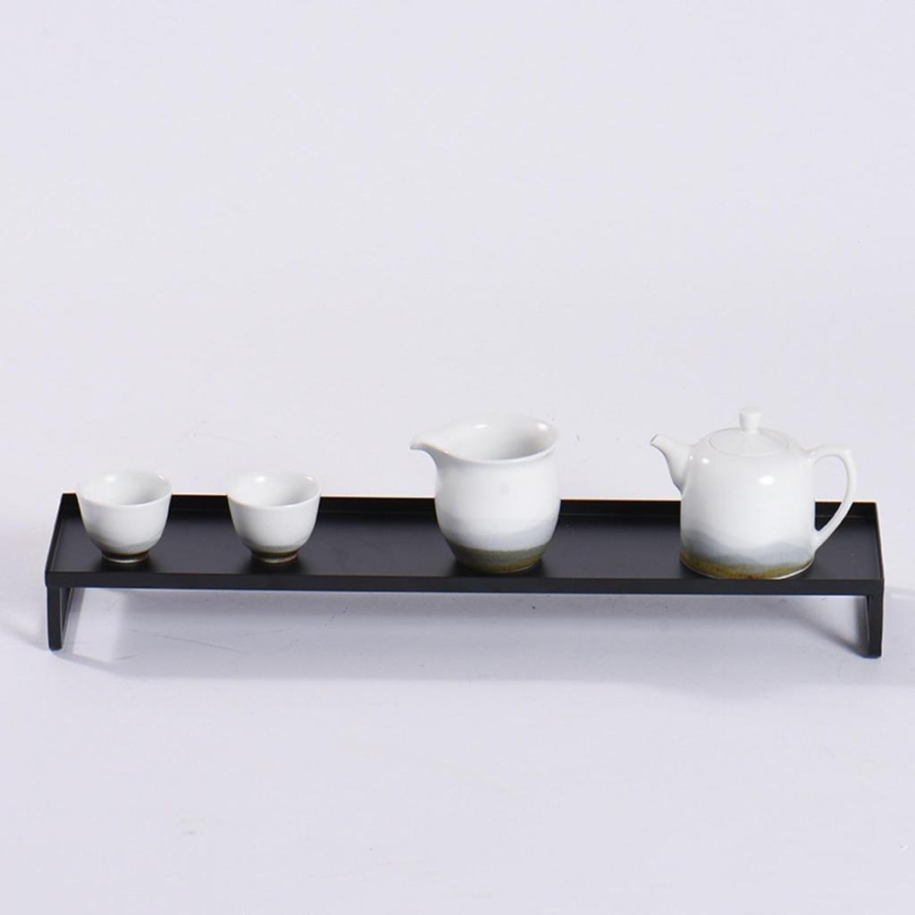 Iron Tea Organizer Tray Rack LowProfile Tabletop OpenFrame for Counters, Living Environs