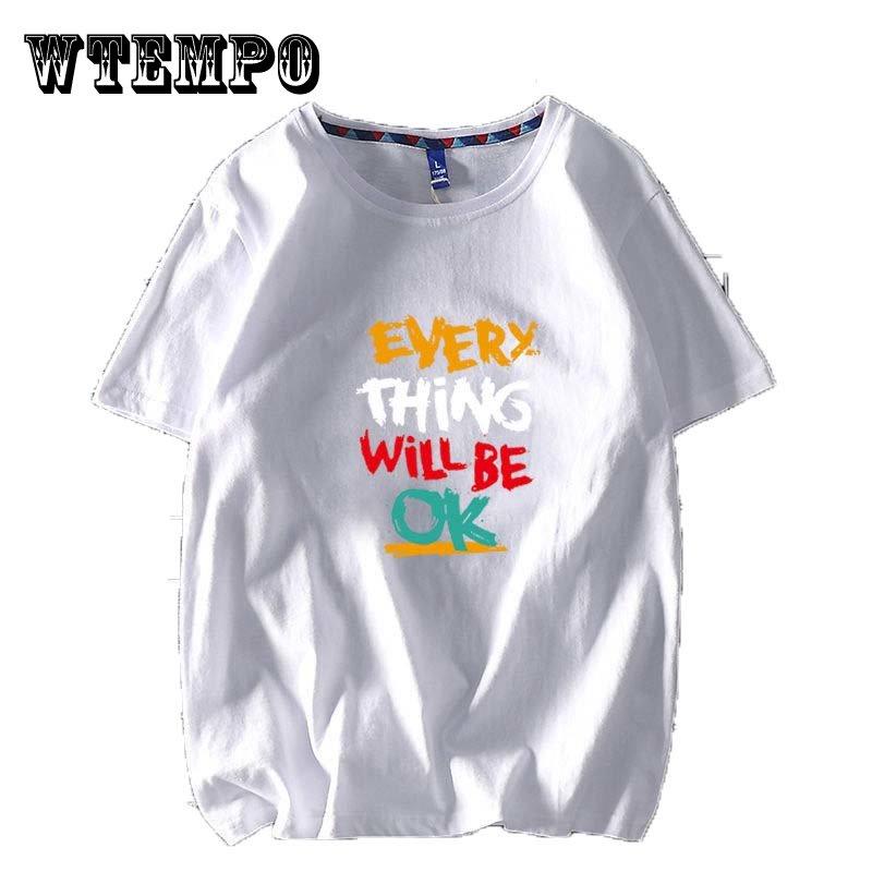 

100% хлопок Мужская и женская футболка с короткими рукавами Loose Trend Student Half-sleeved Bottoming Top