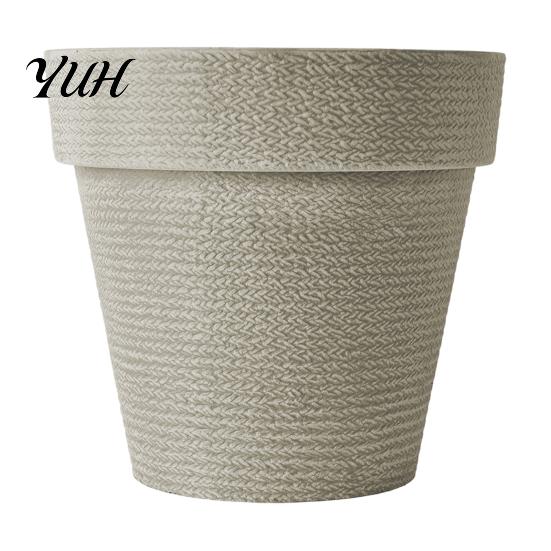 Modern Decorative Planters for Home Decor Round Large Planter with Drainage Hole, 12 Inch Dia Stone-Look Flower Living Room Pot, Minimalist Pot Indoor
