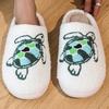Fashion Smile Pop Winter Indoor Comfortable Plush Slippers Cute Cartoon Turtles Fluffy Cotton Slippers Non-slip Warm Household Slippers