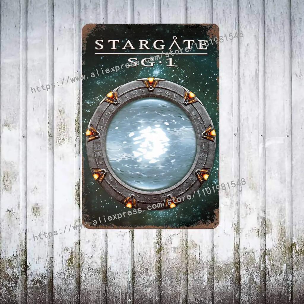 Stargate SG-1 TV Show Metal Decor Poster Vintage Tin Sign Metal Sign Decorative Plaque for Pub Bar Man Cave Club Wall Decoration