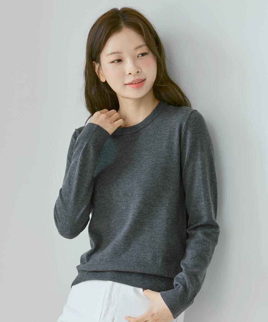 210EDIT Unisex Cashmere Blended Down Round [Charcoal]_Zz5Sw010