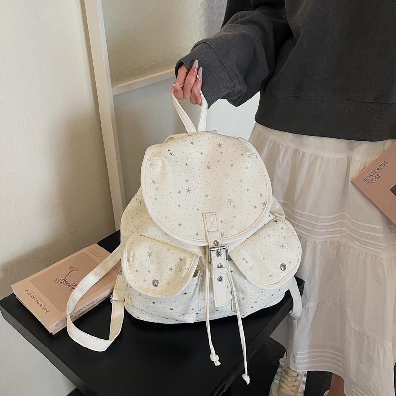2026 Early Spring New Casual Large Capacity Backpacks Starry Sky String High Quality Denim Designer Style Backpacks for Women