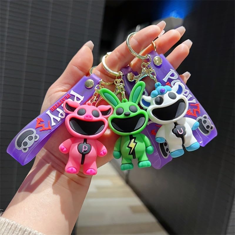 [Chaosong123] Cat Nap Keychain Smiling Critters Keychain Keychain Huggy Wuggie Chapter 3 Cartoon Monster Game Fan Gift Birthday Gift Approx. 6cm (D)