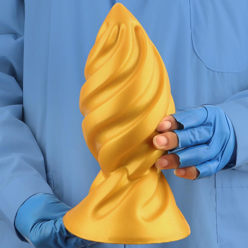 Riesiger Goldener Weicher Silikon Realistischer Dildo Buttplug Erwachsenen Analspielzeug Fisting Großer Schwanz Penis