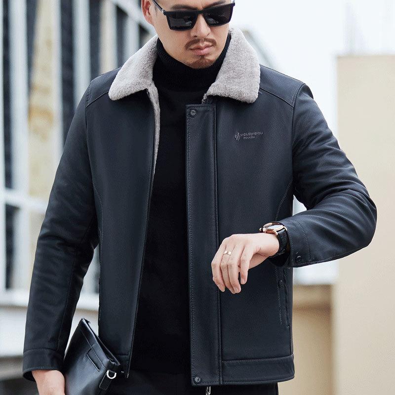 Пуховик из натуральной кожи — фото 4