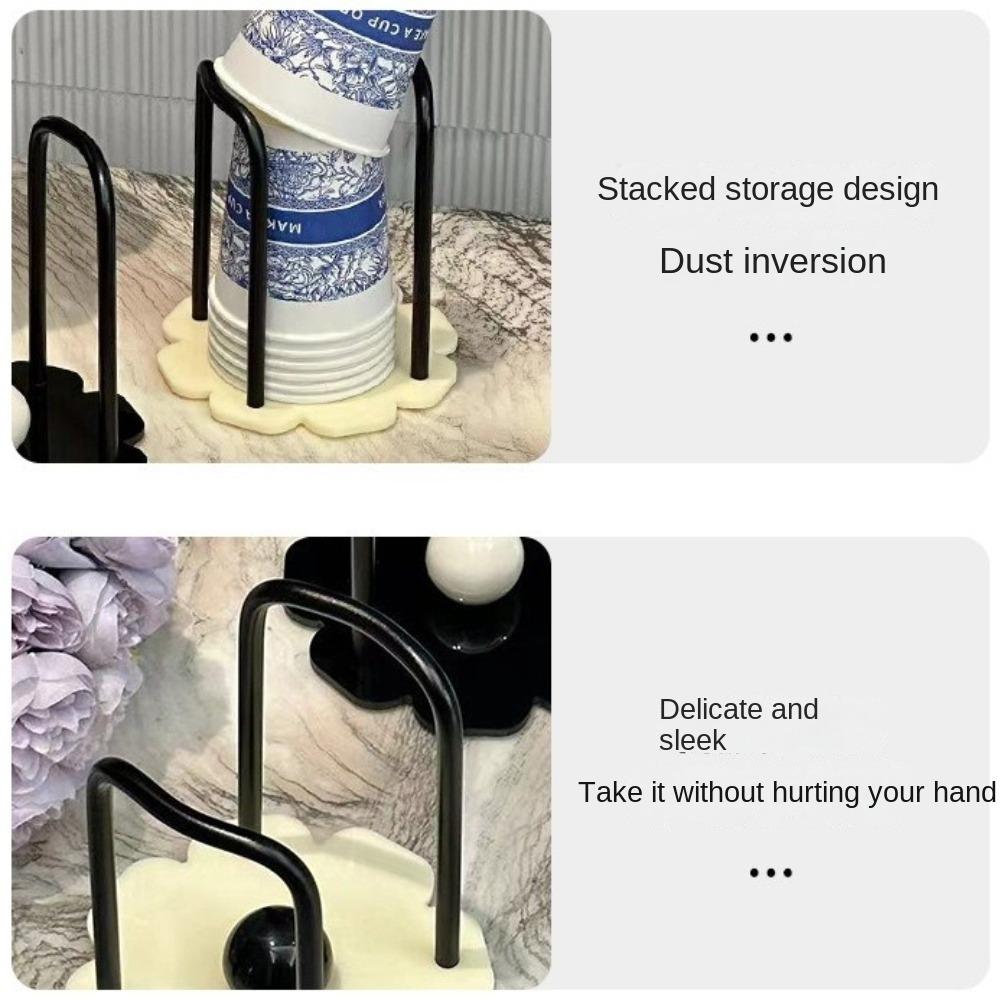 Acrylic Tea Cups Dispenser with Longer Stick Paper Cup Storage Rack  Household