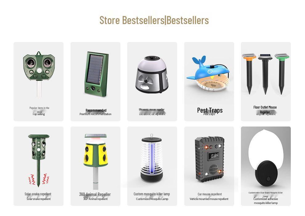 Ultrasonic Dog, Bird, and Mouse Repeller: Solar-Powered, Waterproof, USB Charging, with Voice Feature