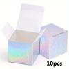 10pcs Square Laser Foldable Boxes Mini Gift Boxes Paper Boxes Iridescent Gift Boxes Candy Treat Boxes Favor Boxes Packaging Box Wedding Stuff Wedding