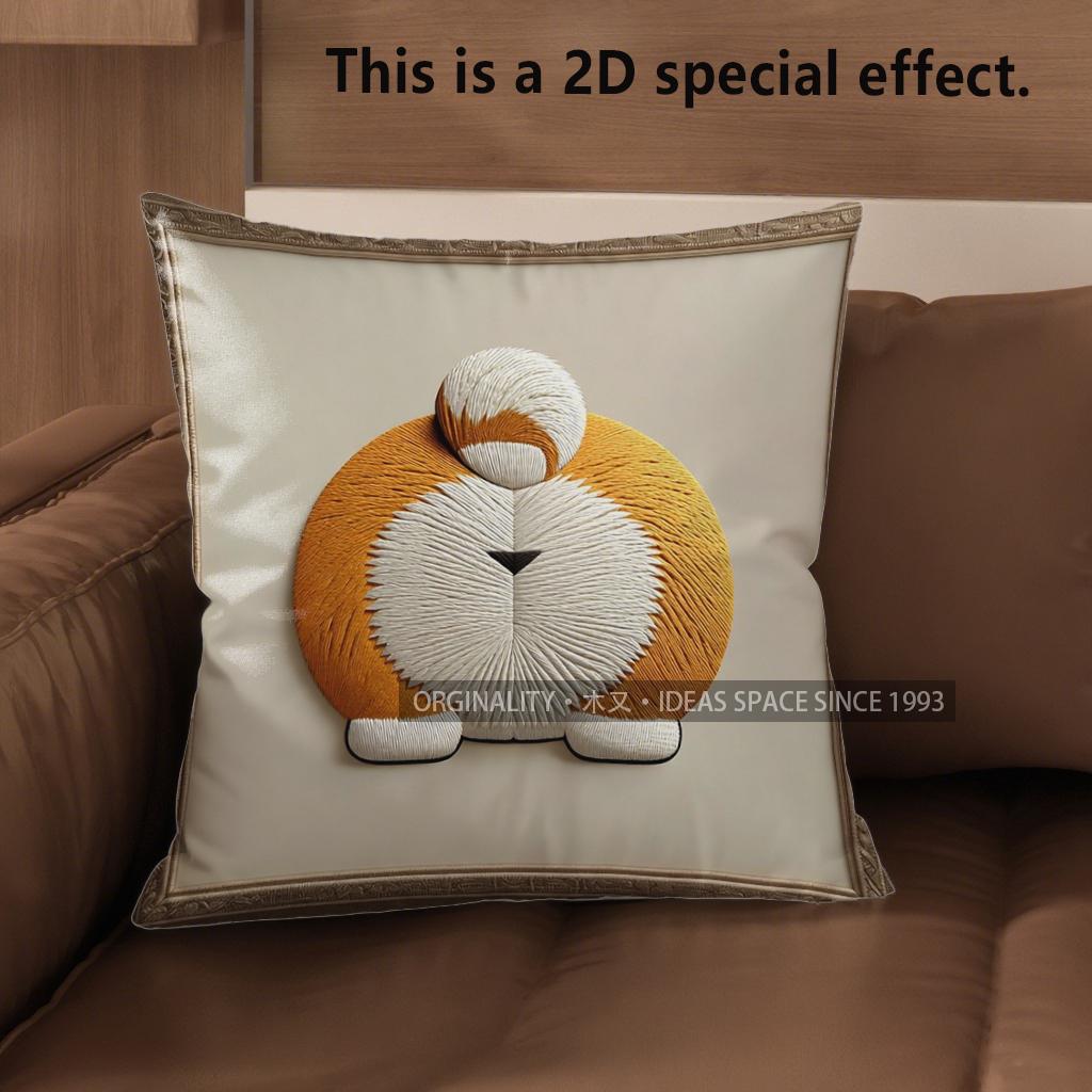 2D Cute Pembroke Welsh Corgi Pillow Covers Designs Pattern Cushion Cover Suitable For Sofa Bedroom Car Pillow Cover
