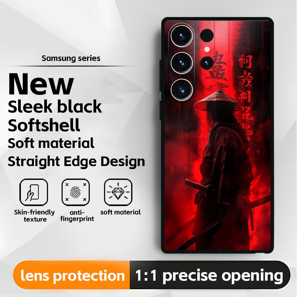 Japanese Bushido Samurai ghost  Phone Case For Samsung Galaxy S25 S24 S23 S22 S21 S20 Plus Ultra Note20 Soft Black