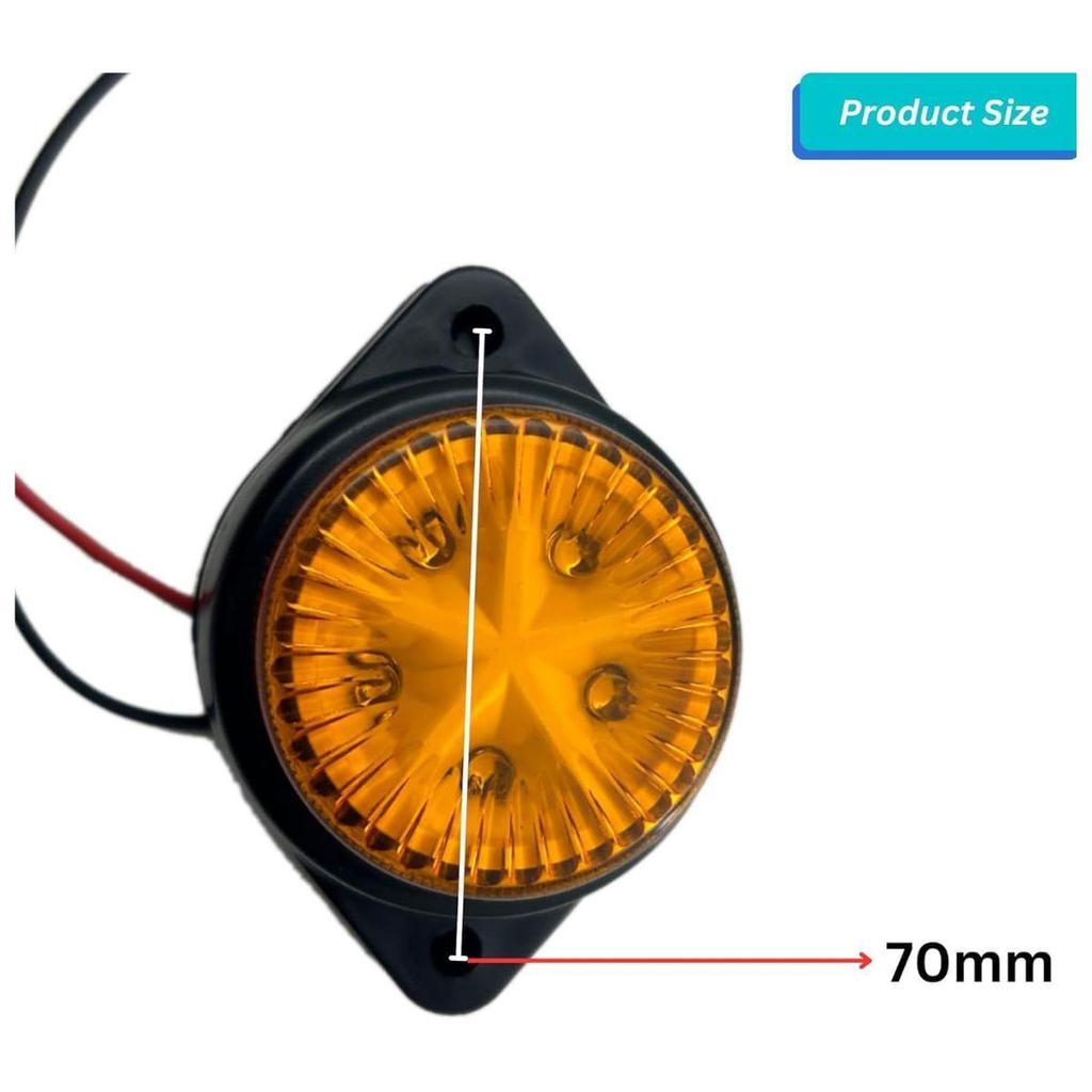 2PCS LED Trailer Marker Lights 24V Waterproof Amber Chicken Lights Universal Side Clearance Lamps for Semi Truck Freightliner Cargo