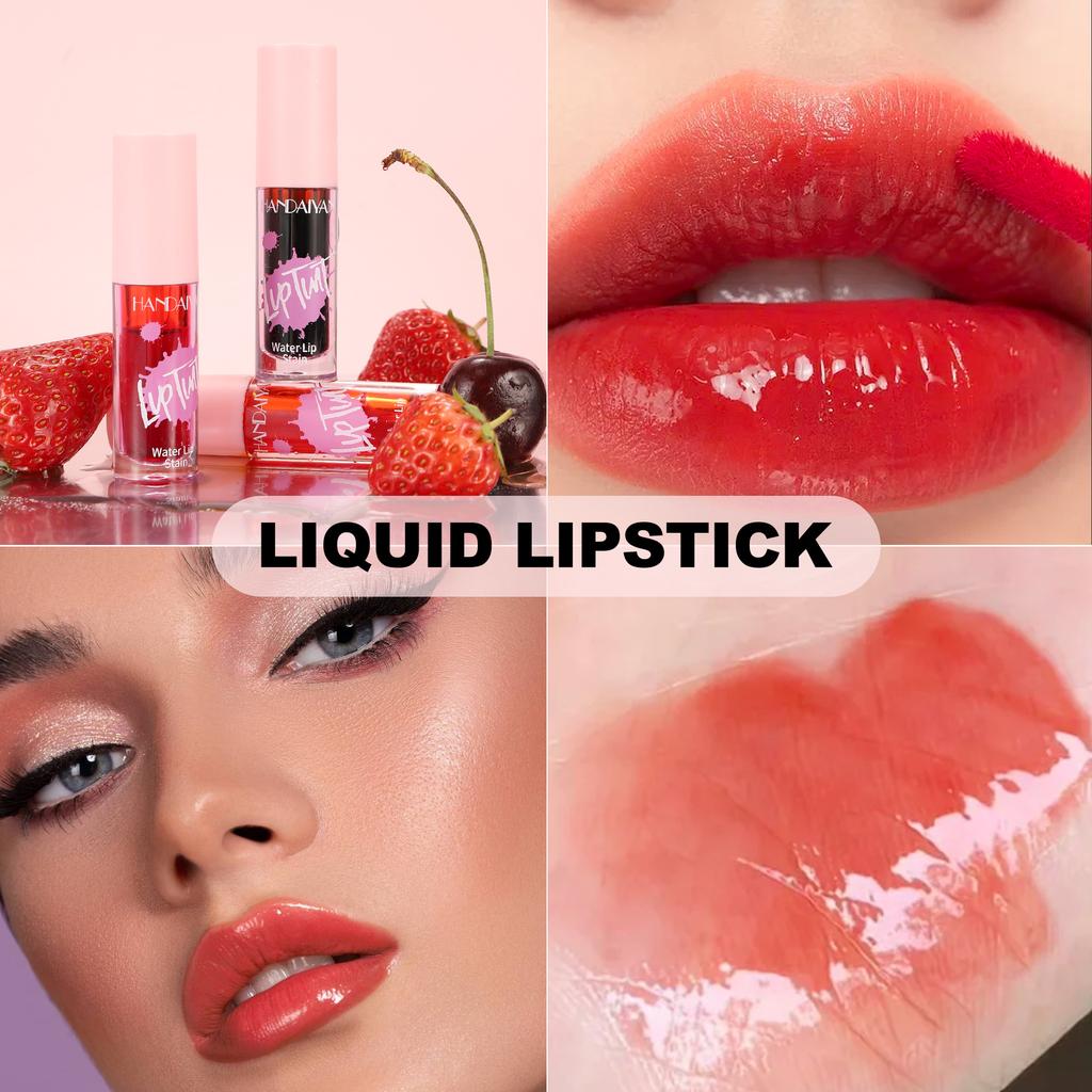 HANDAIYAN 2 in 1 Lippen-Tint Flüssig Lang anhaltend Feuchtigkeitsspendender Lipgloss Nicht verblassend 6 Farben Matt Lippenstift