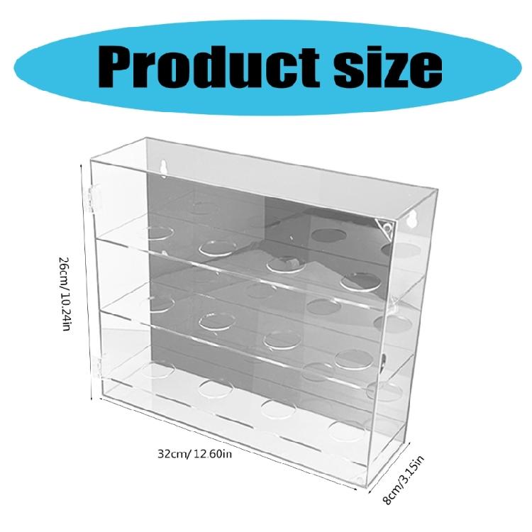 Space Saving Acrylic Sports Balls Display Stand Wall Mounted Clear Rack for 12 Slot Baseball Table Tennis Storage Box