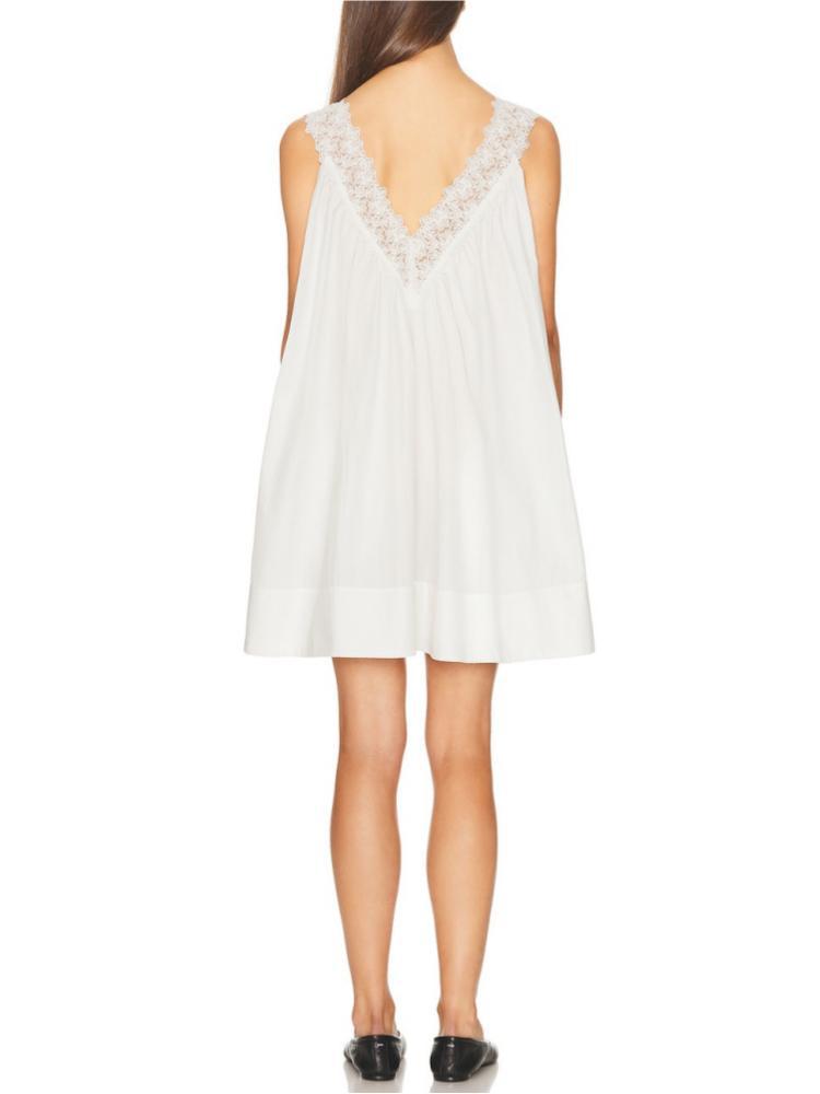 2026 European V-Neck Sleeveless Lace Patchwork Pleated Dress for Women
