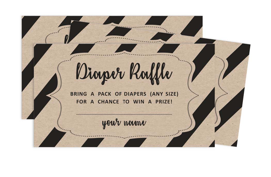 

Inkdotpot 30A Bear Jungle Animals Baby ShowerA Деревенский подгузник Розыгрыш лотерейного билета Вставка карт Поставки 2 x 3.5 Inches