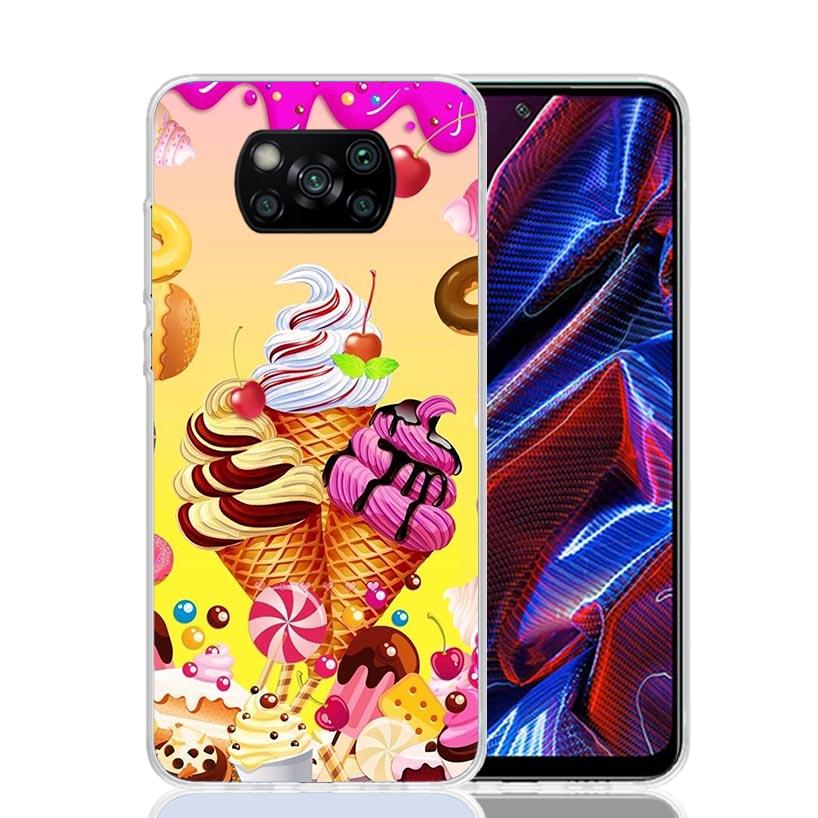 Macaron Ice Cream Cake Doughnut Case Phone Cover for Xiaomi Redmi Note 10 9 9S 8 8T 7 5 Pro Mi 12T 11T 10T 9T 12 11 Lite A3 A2 T
