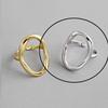 925 Silver Rings For Women Hollow Out Gold Color Temperament Personality Fashion Female Trendy Resizable Opening Rings